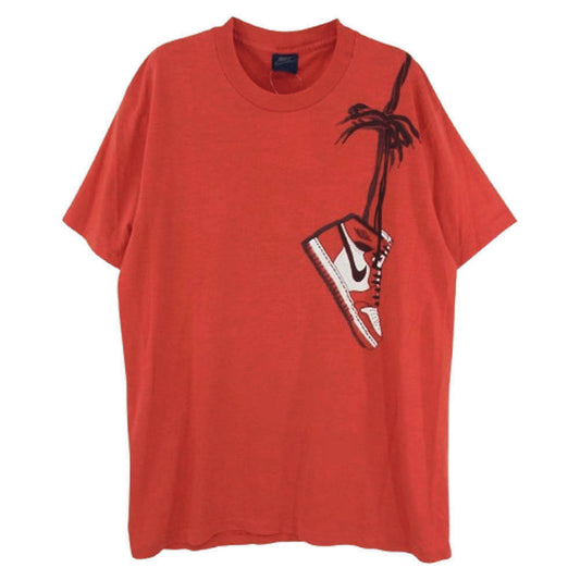NIKE ナイキ ヴィンテージ 紺タグ TMタグ 80s 肩掛けエアジョーダン 半袖 Tシャツ レッド系 L【中古】