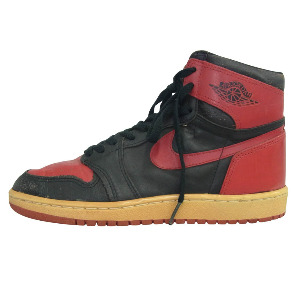 NIKE ナイキ 850507BY ヴィンテージ 80s 85年製 1985 Air Jordan 1 Original Bred AJ1 エアジョーダン オリジナル ブレッド ハイカット スニーカー ブラック系 レッド系【中古】