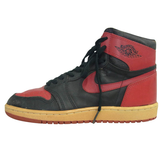 NIKE ナイキ 850507BY ヴィンテージ 80s 85年製 1985 Air Jordan 1 Original Bred AJ1 エアジョーダン オリジナル ブレッド ハイカット スニーカー ブラック系 レッド系【中古】