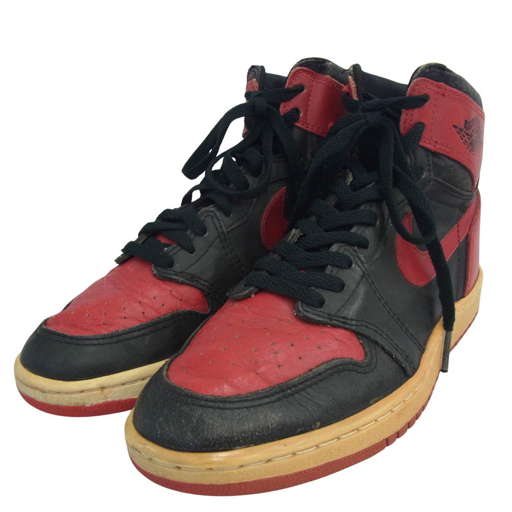NIKE ナイキ 850507BY ヴィンテージ 80s 85年製 1985 Air Jordan 1 Original Bred AJ1 エアジョーダン オリジナル ブレッド ハイカット スニーカー ブラック系 レッド系【中古】
