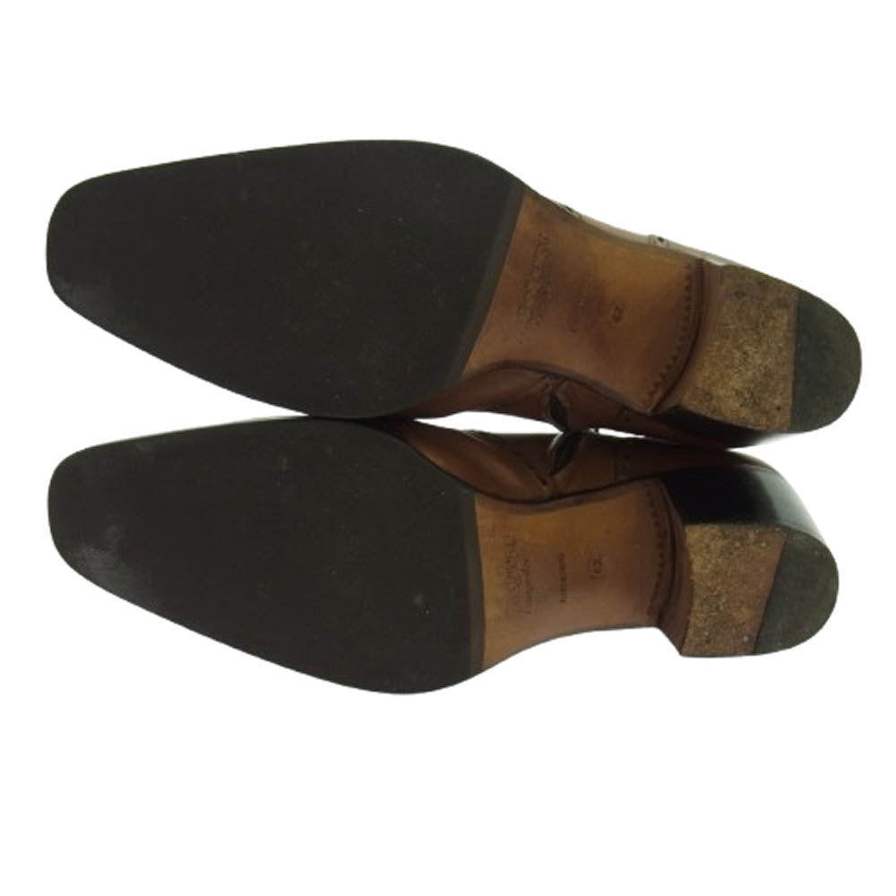 YVES SAINT LAURENT イヴサンローラン JONNY BOOTS ジョニー サイドジップ ヒールブーツ ブラウン ブラウン系 42【中古】