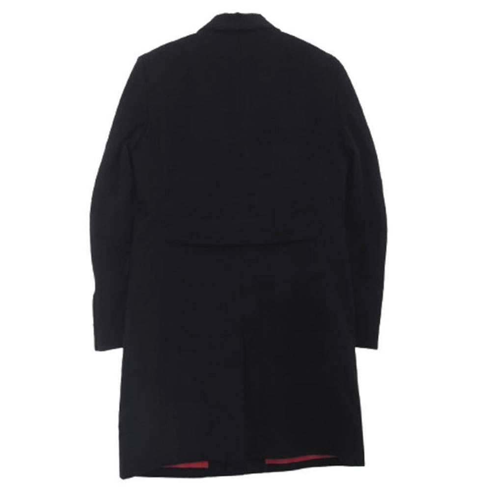 BURBERRY LONDON バーバリー ロンドン 4044670 ENGLAND 襟フェイクファー切替 ウール チェスターコート ブラック系 48 S/M【中古】