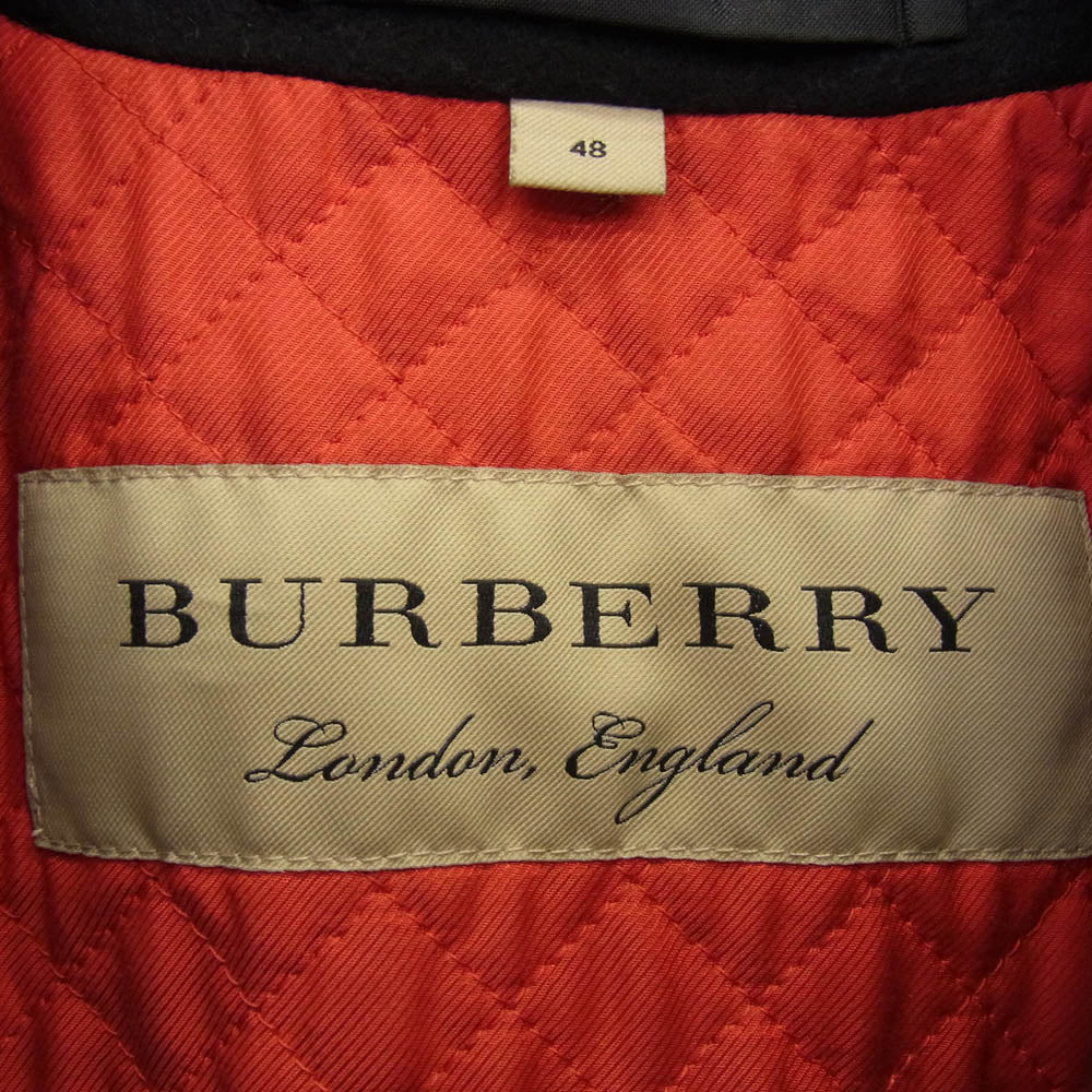 BURBERRY LONDON バーバリー ロンドン 4044670 ENGLAND 襟フェイクファー切替 ウール チェスターコート ブラック系 48 S/M【中古】