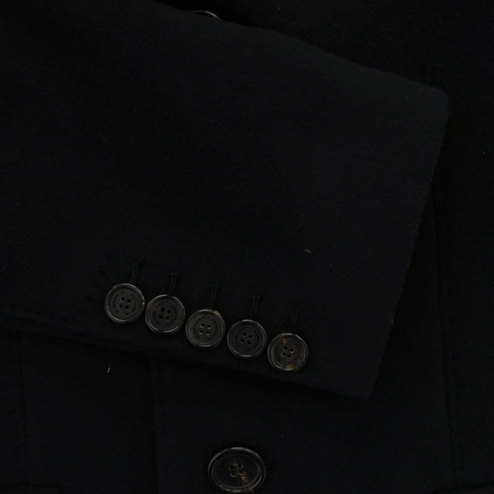 BURBERRY LONDON バーバリー ロンドン 4044670 ENGLAND 襟フェイクファー切替 ウール チェスターコート ブラック系 48 S/M【中古】