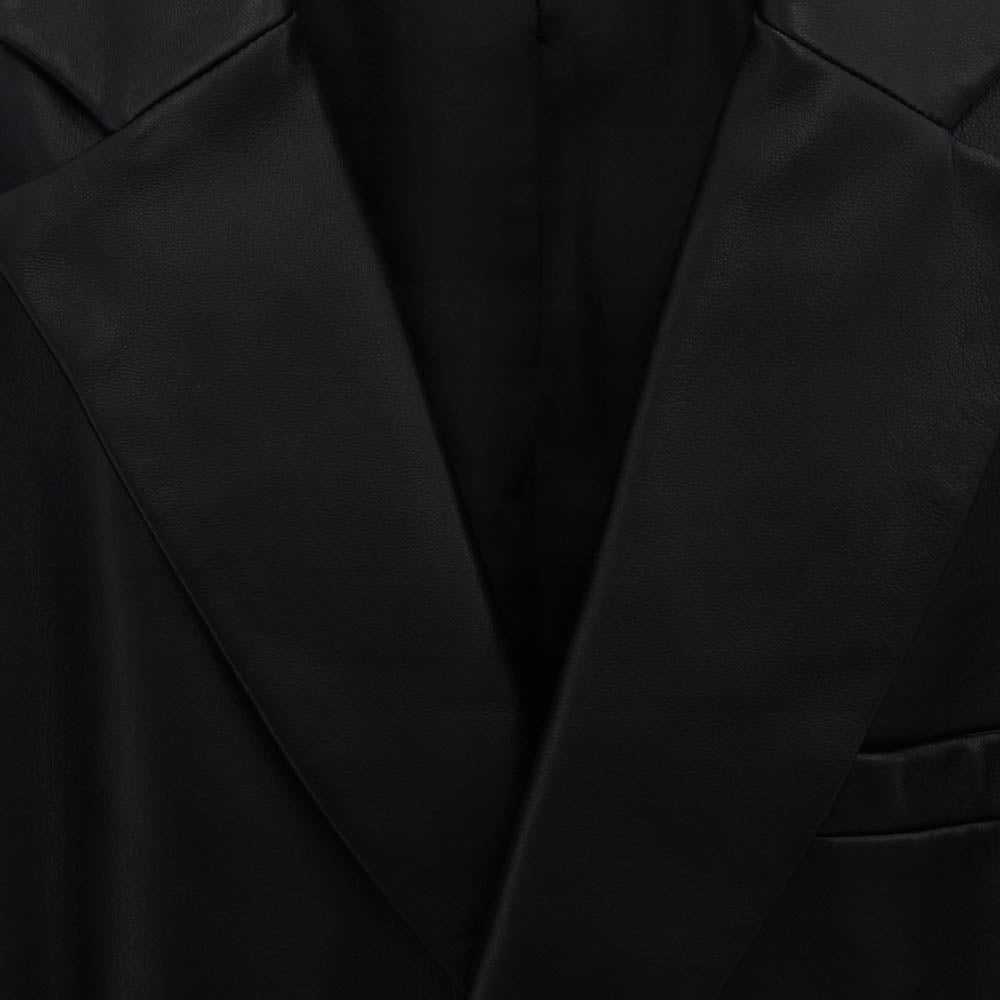 JIL SANDER ジルサンダー 651546 ML567401 イタリア製 ダブルブレスト オールレザー テーラードジャケット ブラック系 L【中古】