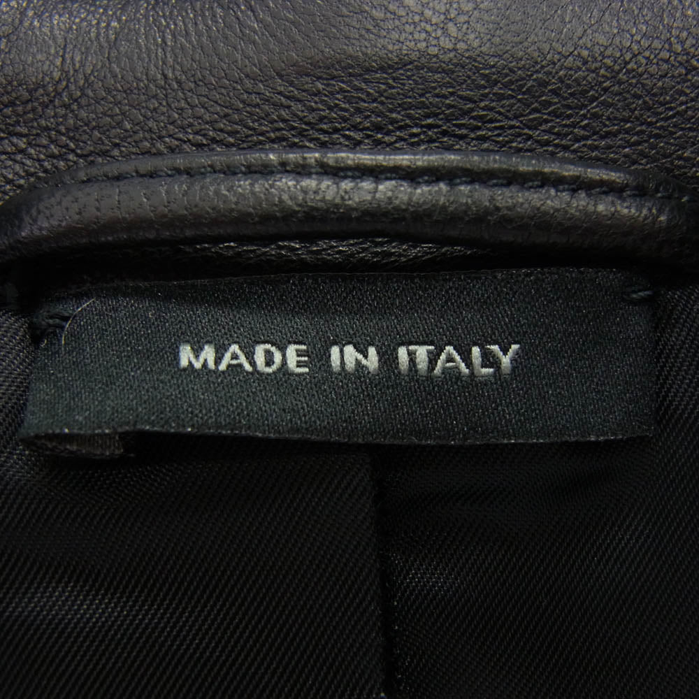 JIL SANDER ジルサンダー 651546 ML567401 イタリア製 ダブルブレスト オールレザー テーラードジャケット ブラック系 L【中古】