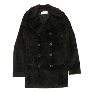 SAINT LAURENT サンローラン 16AW 437605 Y592N アストラカン フェイクファー ダブルブレスト コート ブラック系 M【中古】