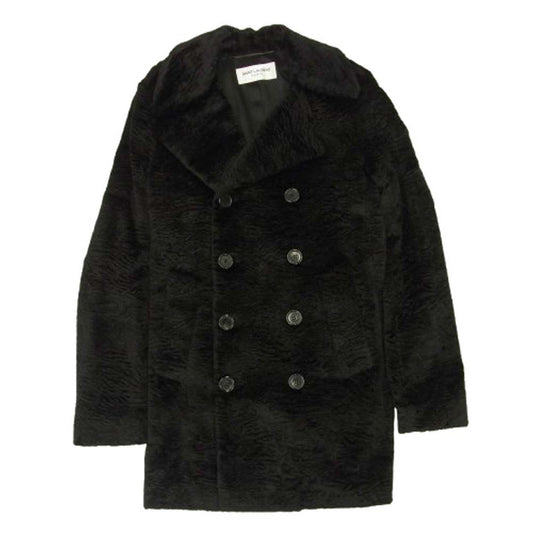 SAINT LAURENT サンローラン 16AW 437605 Y592N アストラカン フェイクファー ダブルブレスト コート ブラック系 M【中古】