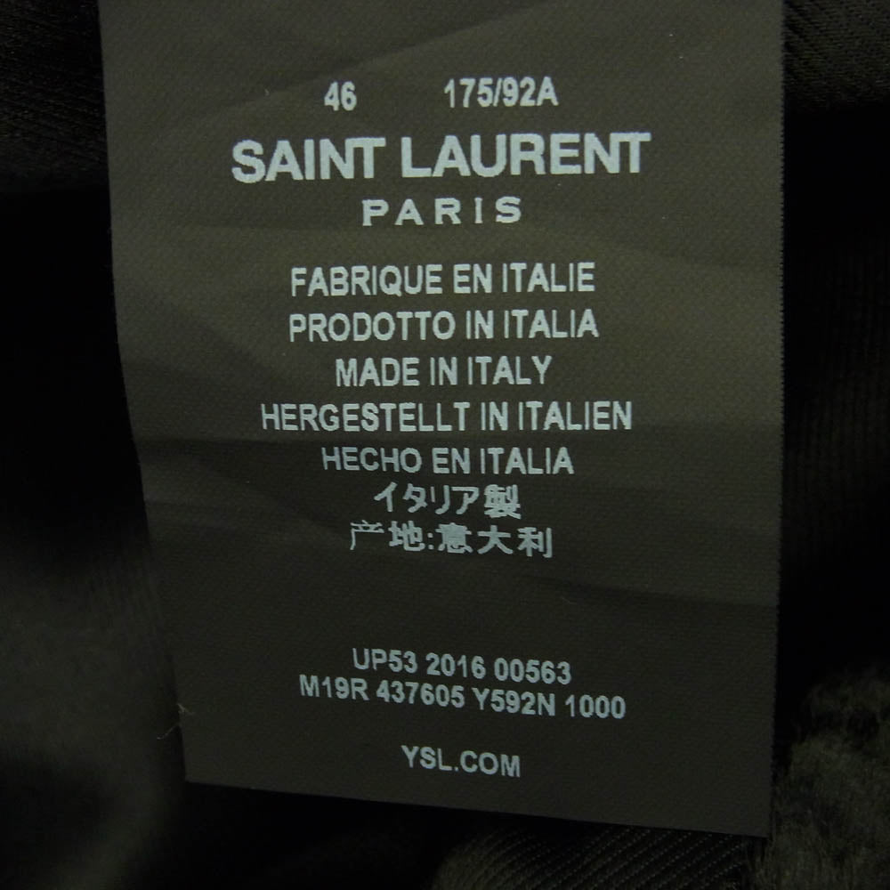SAINT LAURENT サンローラン 16AW 437605 Y592N アストラカン フェイクファー ダブルブレスト コート ブラック系 M【中古】