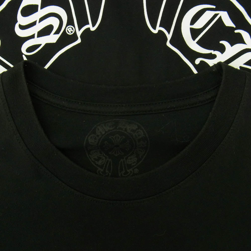 CHROME HEARTS クロムハーツ（原本無） CH LS 1 袖フローラル バックホースシュー プリント 長袖カットソー 長袖Tシャツ ロングスリーブカットソー ロンT ブラック系 M【中古】