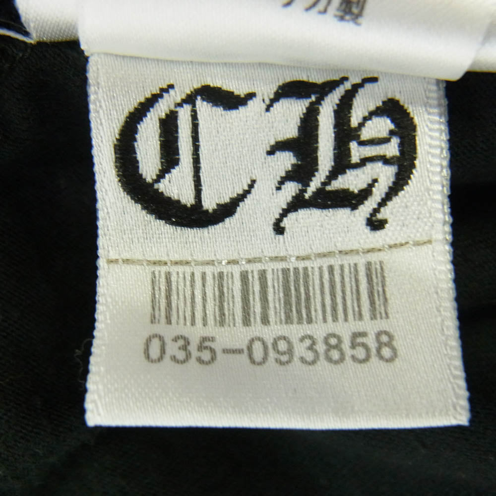 CHROME HEARTS クロムハーツ（原本無） CH LS 1 袖フローラル バックホースシュー プリント 長袖カットソー 長袖Tシャツ ロングスリーブカットソー ロンT ブラック系 M【中古】