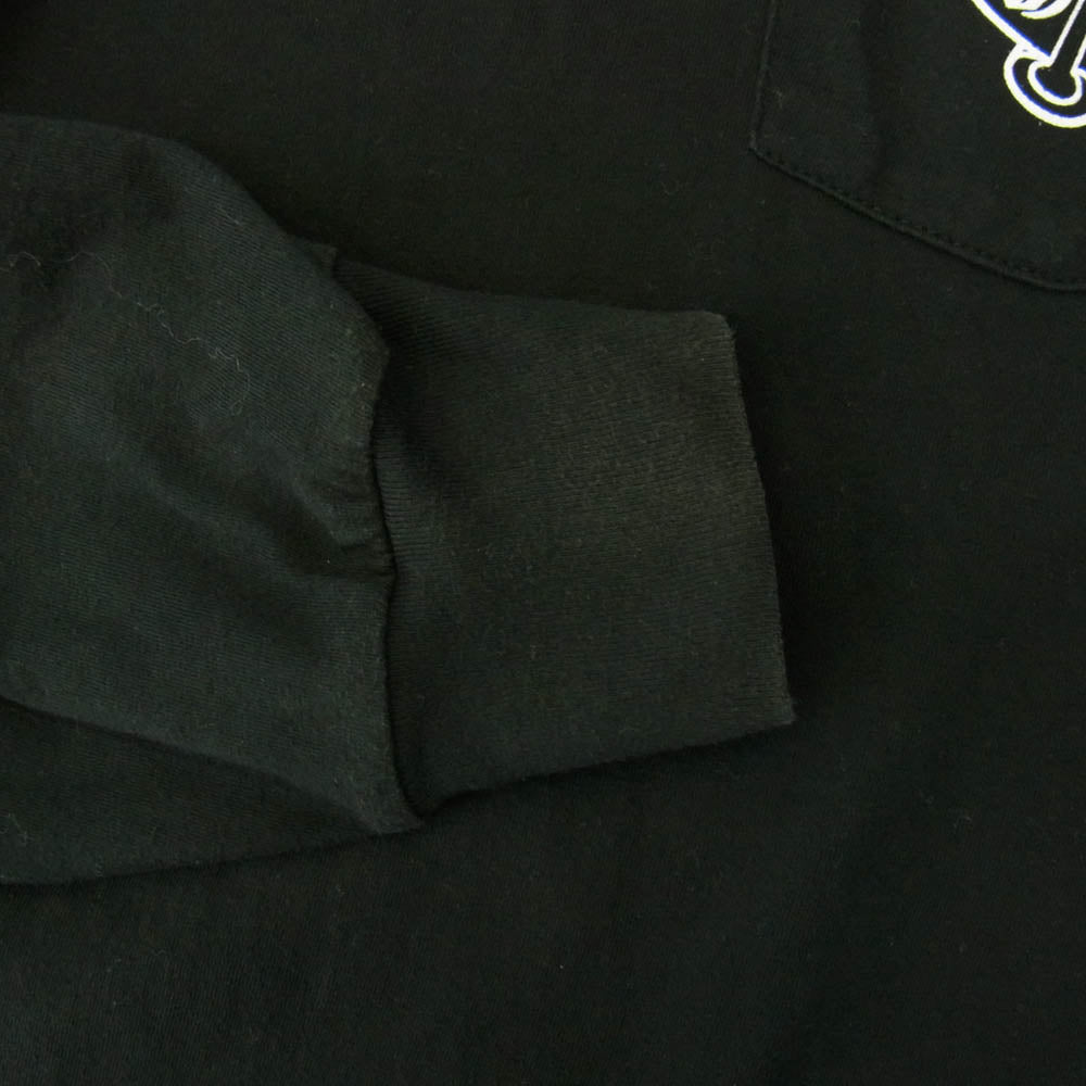 CHROME HEARTS クロムハーツ（原本無） CH LS 1 袖フローラル バックホースシュー プリント 長袖カットソー 長袖Tシャツ ロングスリーブカットソー ロンT ブラック系 M【中古】