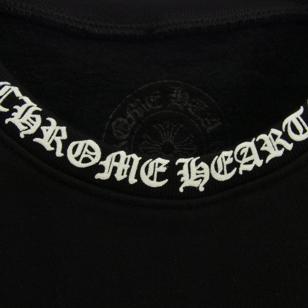 CHROME HEARTS クロムハーツ（原本無） SWTSHRT PLVR ネック 袖ロゴ プリント クルーネック スウェット XL ブラック系 XL【新古品】【未使用】【中古】