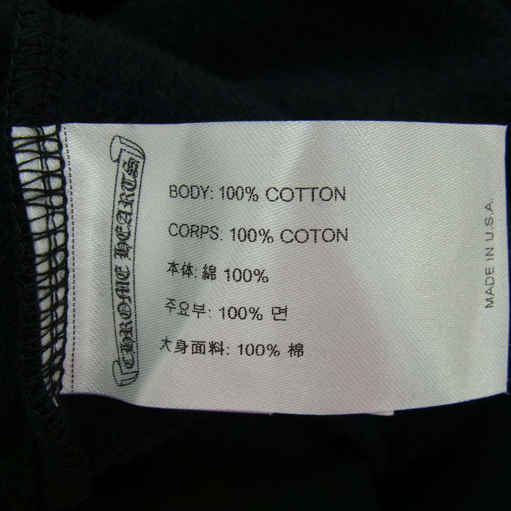 CHROME HEARTS クロムハーツ（原本無） SWTSHRT PLVR ネック 袖ロゴ プリント クルーネック スウェット XL ブラック系 XL【新古品】【未使用】【中古】