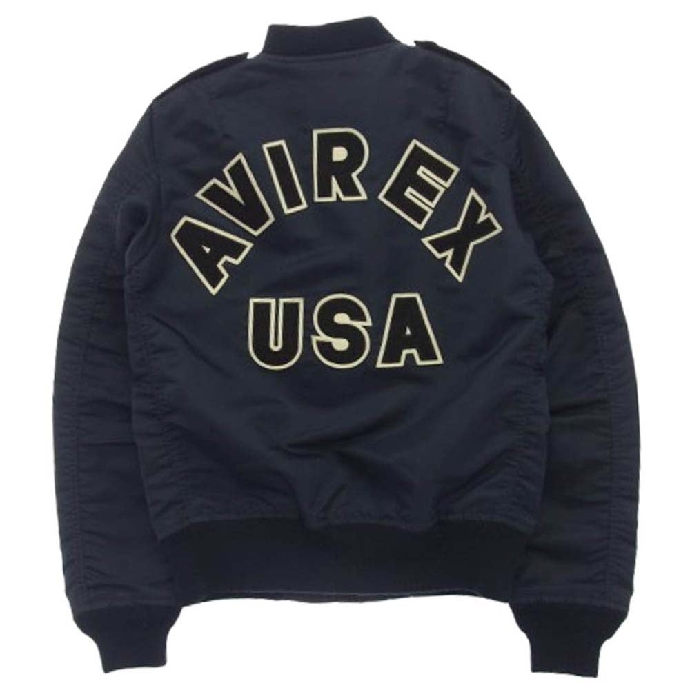 AVIREX アヴィレックス 6262081 レディース L-2A コマーシャルロゴ フライト ジャケット ネイビー系 M【中古】