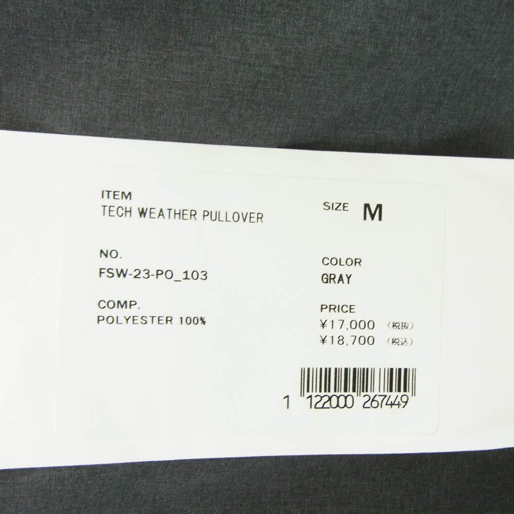 FreshService フレッシュサービス 23SS FSW-23-PO-103 TECH WEATHER PULLOVER テック ウェザー プルオーバー 半袖 Tシャツ ダークグレー系 M【中古】
