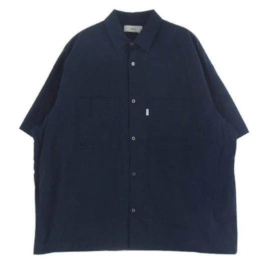 GRAPHPAPER グラフペーパー 23SS GM231-50198B Oversized Box Shirt オーバーサイズ ボックス 半袖 シャツ ネイビー ネイビー系 F【中古】