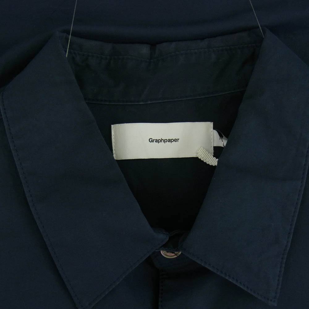 GRAPHPAPER グラフペーパー 23SS GM231-50198B Oversized Box Shirt オーバーサイズ ボックス 半袖 シャツ ネイビー ネイビー系 F【中古】