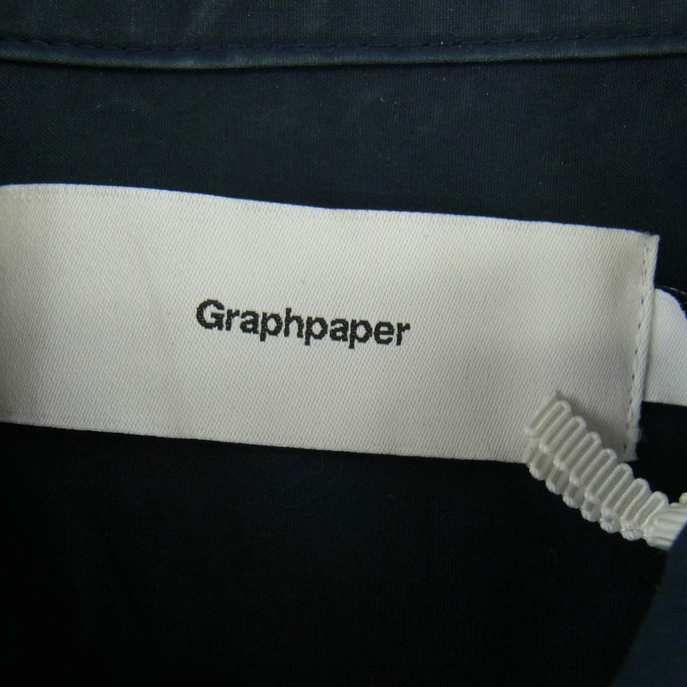GRAPHPAPER グラフペーパー 23SS GM231-50198B Oversized Box Shirt オーバーサイズ ボックス 半袖 シャツ ネイビー ネイビー系 F【中古】