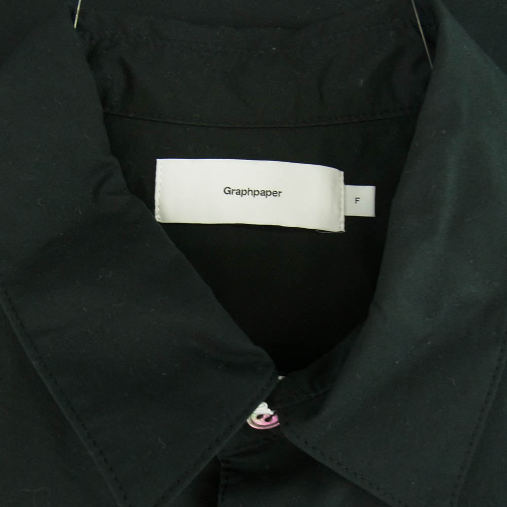 GRAPHPAPER グラフペーパー 23SS GM231-50198B Oversized Box Shirt オーバーサイズ ボックス 半袖 シャツ ブラック ブラック系 F【中古】