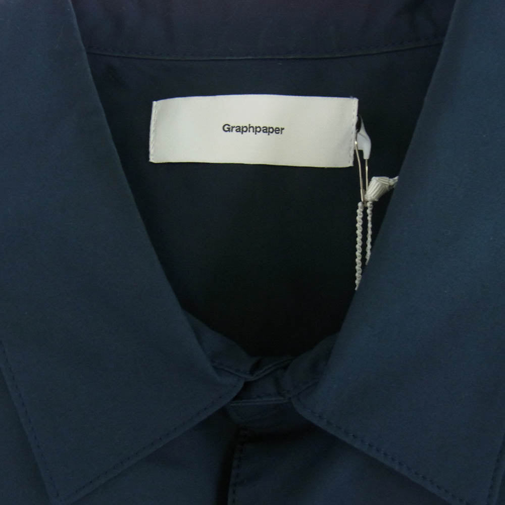 GRAPHPAPER グラフペーパー 23SS GM231-50199B Oversized Box Shirt オーバーサイズ ボックス 長袖 シャツ ネイビー系【中古】