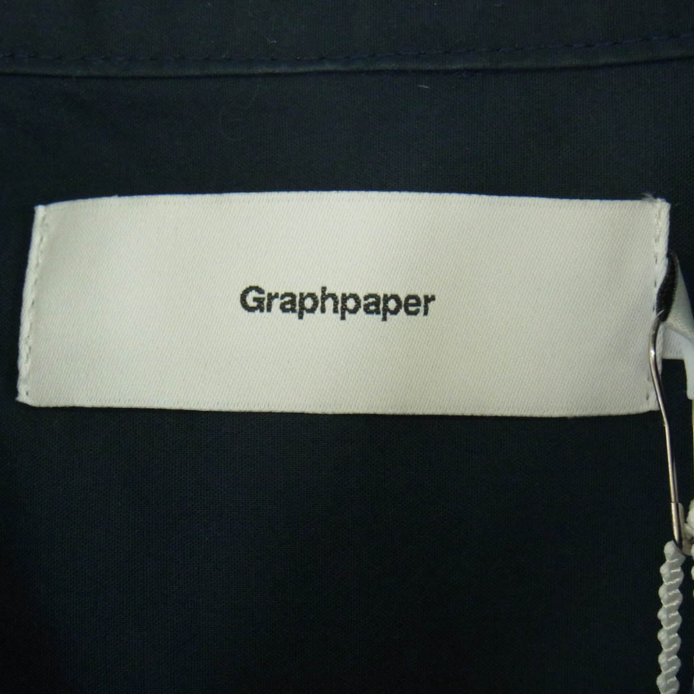 GRAPHPAPER グラフペーパー 23SS GM231-50199B Oversized Box Shirt オーバーサイズ ボックス 長袖 シャツ ネイビー系【中古】