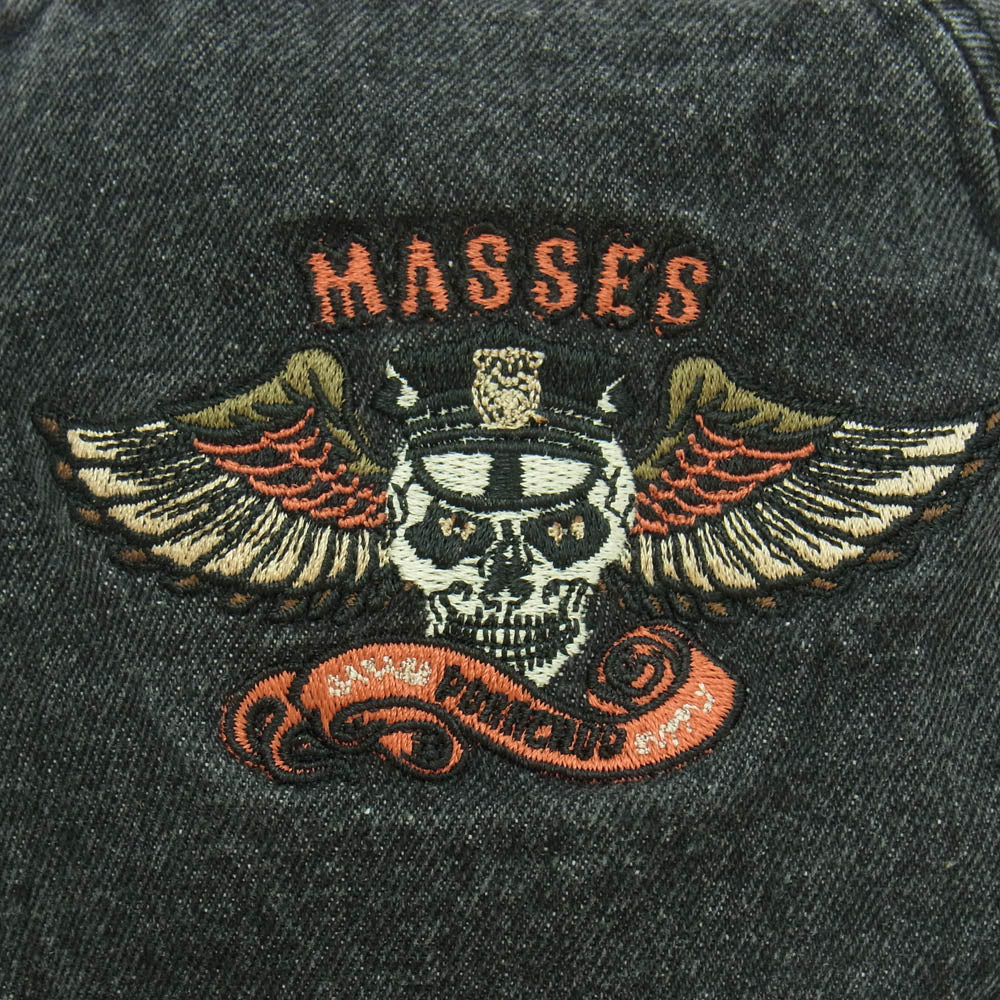 PORKCHOP ポークチョップ MASSES マシス ウォッシュ加工 デニム バケットハット ブラック系【中古】