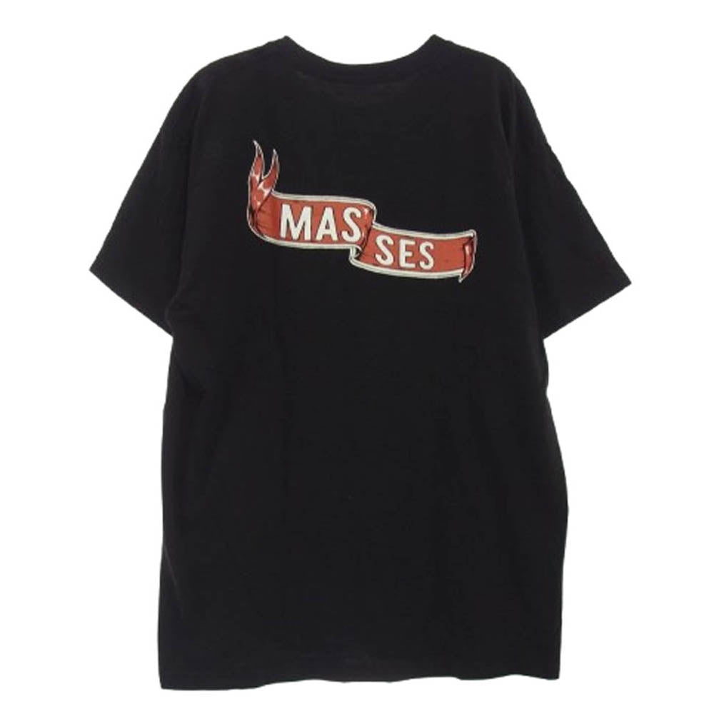 PORKCHOP ポークチョップ MASSES マシス フロントフライングホイールプリント 半袖 Tシャツ ブラック系 L【中古】
