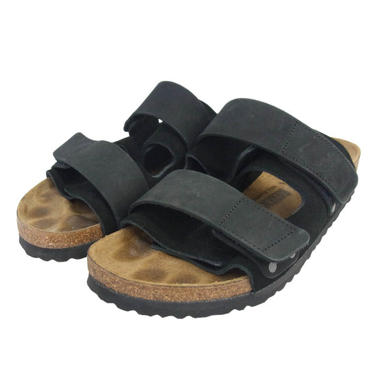 BIRKENSTOCK ビルケンシュトック UJI ウジ ヌバック スエードレザー サンダル ブラック系 41【中古】