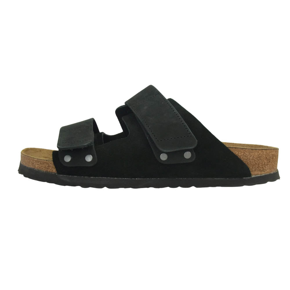 BIRKENSTOCK ビルケンシュトック UJI ウジ ヌバック スエードレザー サンダル ブラック系 41【中古】