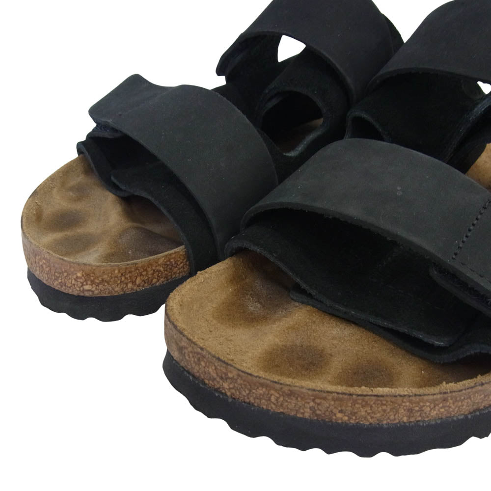 BIRKENSTOCK ビルケンシュトック UJI ウジ ヌバック スエードレザー サンダル ブラック系 41【中古】