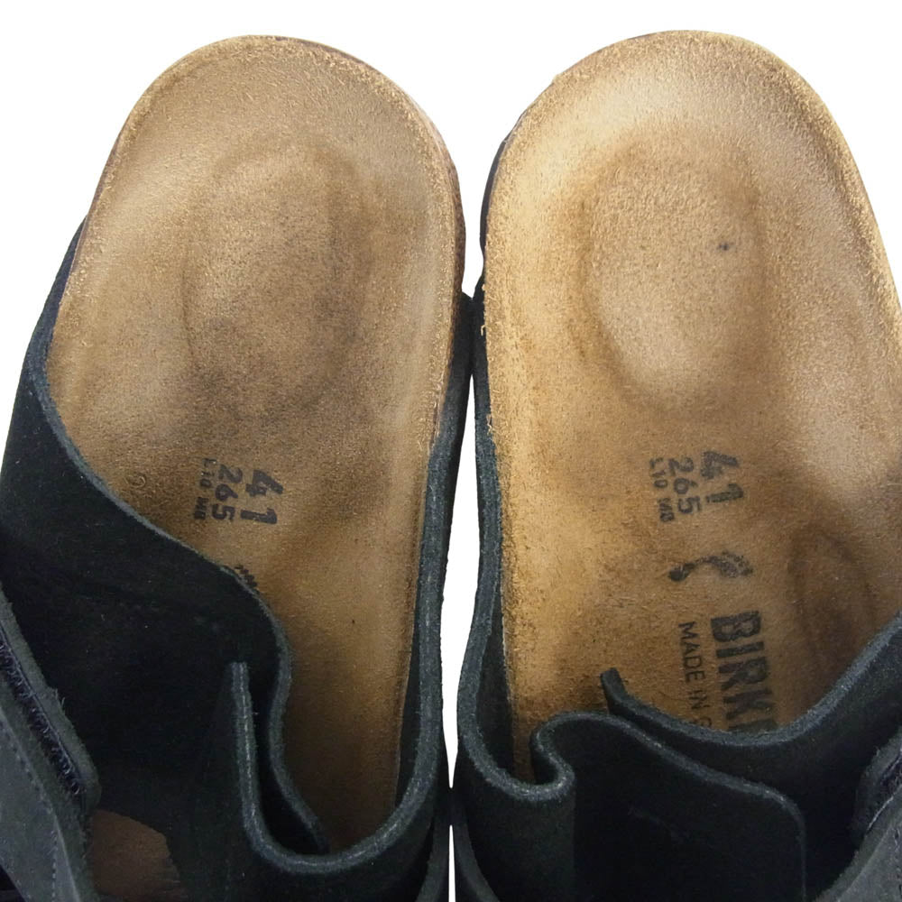 BIRKENSTOCK ビルケンシュトック UJI ウジ ヌバック スエードレザー サンダル ブラック系 41【中古】