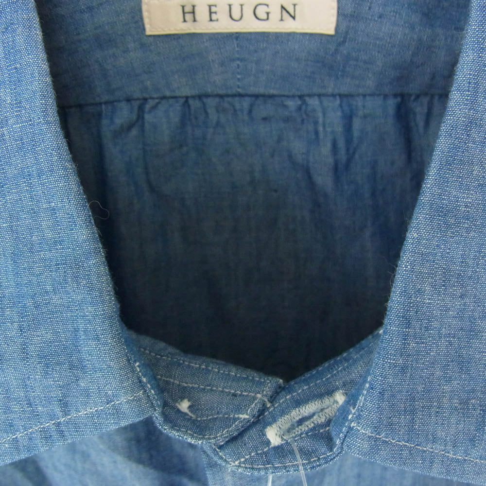 HEUGN ユーゲン SHIRT022 JAMES Regular Collar Shirt Chambray レギュラーカラー 長袖 シャツ シャンブレー ブルー系 1【美品】【中古】
