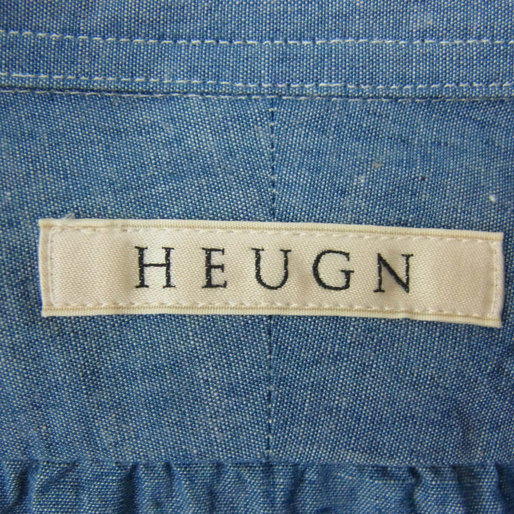 HEUGN ユーゲン SHIRT022 JAMES Regular Collar Shirt Chambray レギュラーカラー 長袖 シャツ シャンブレー ブルー系 1【美品】【中古】