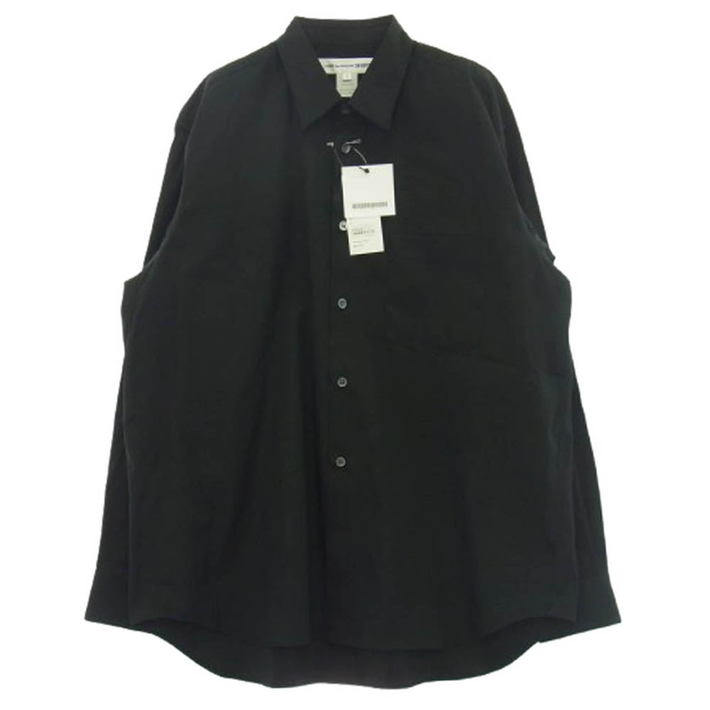 COMME des GARCONS コムデギャルソン CDGS1PL SHIRT FOREVER シャツ フォーエバー Wide Fit Cotton Shirt ワイドフィット コットン 長袖 シャツ ブラック系 S【新古品】【未使用】【中古】