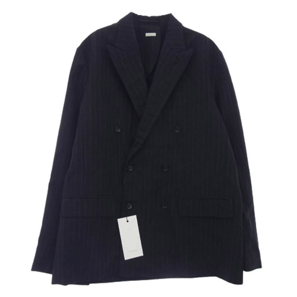 A.PRESSE アプレッセ 22SS 22SAP-01-07M Double Breasted Jacket ストライプ ダブル テーラードジャケット ダークグレー系 1【極上美品】【中古】