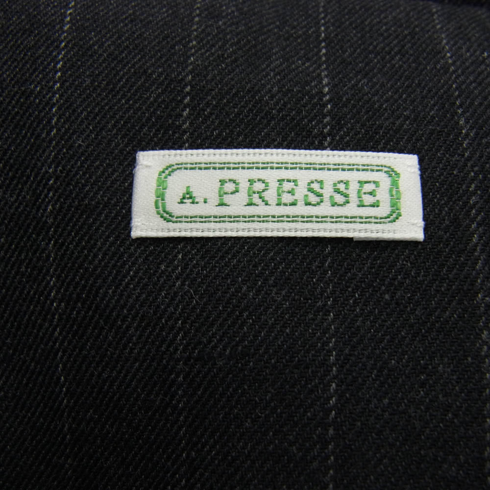 A.PRESSE アプレッセ 22SS 22SAP-01-07M Double Breasted Jacket ストライプ ダブル テーラードジャケット ダークグレー系 1【極上美品】【中古】