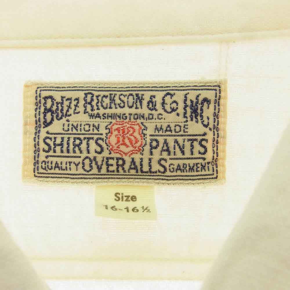 Buzz Rickson's バズリクソンズ SEABEES ミリタリー ワーク ステンシル シャンブレー シャツ オフホワイト系 16【中古】