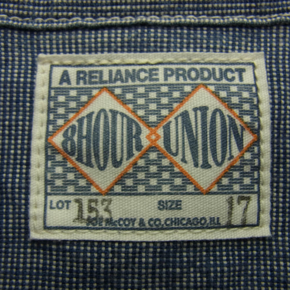 The REAL McCOY'S ザリアルマッコイズ Lot.153 JOE McCOY 8HOUR UNION HBT ワークシャツ インディゴブルー系 オフホワイト系 17【中古】