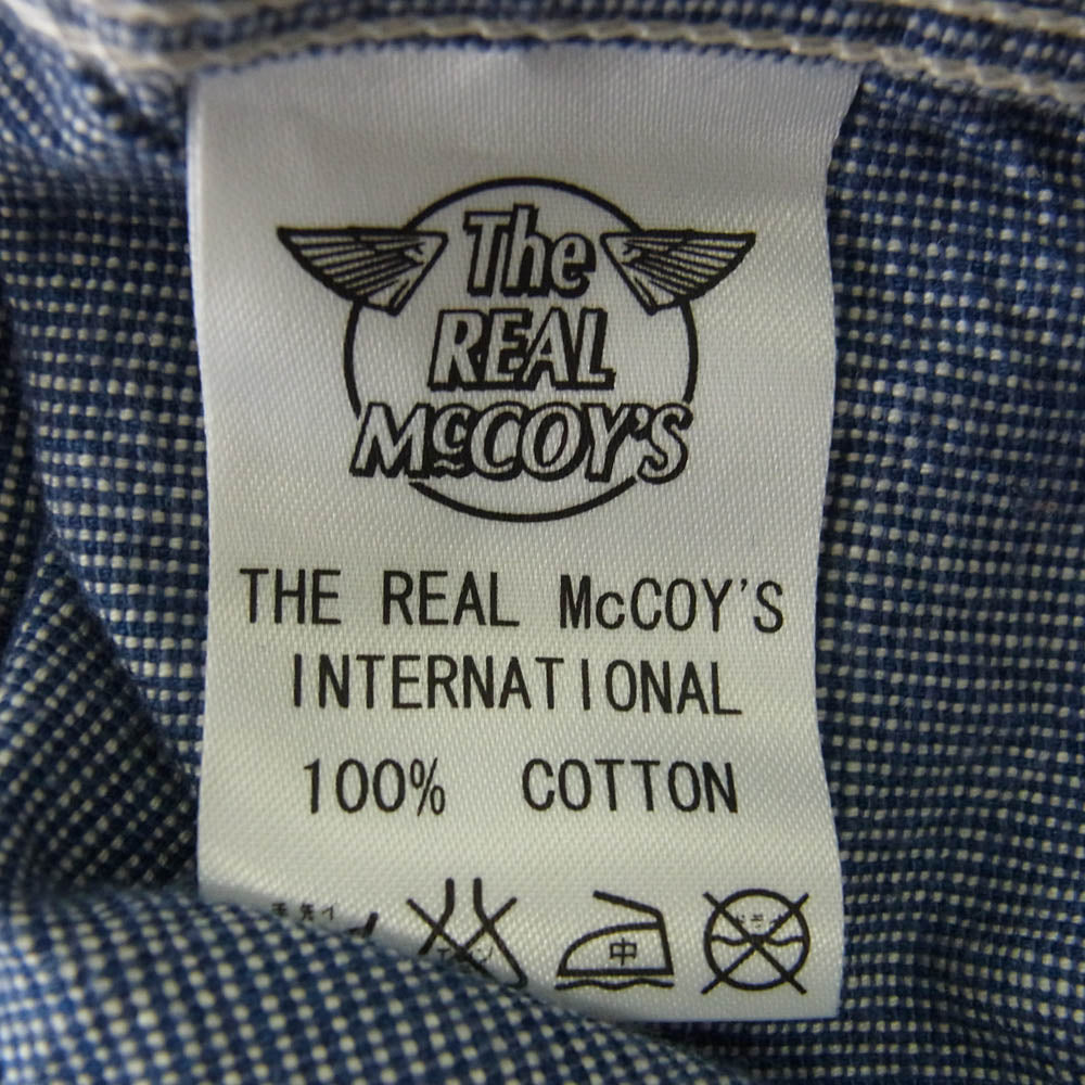 The REAL McCOY'S ザリアルマッコイズ Lot.153 JOE McCOY 8HOUR UNION HBT ワークシャツ インディゴブルー系 オフホワイト系 17【中古】