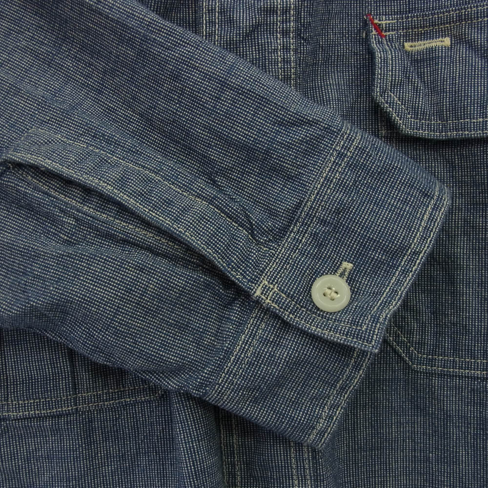 The REAL McCOY'S ザリアルマッコイズ Lot.153 JOE McCOY 8HOUR UNION HBT ワークシャツ インディゴブルー系 オフホワイト系 17【中古】