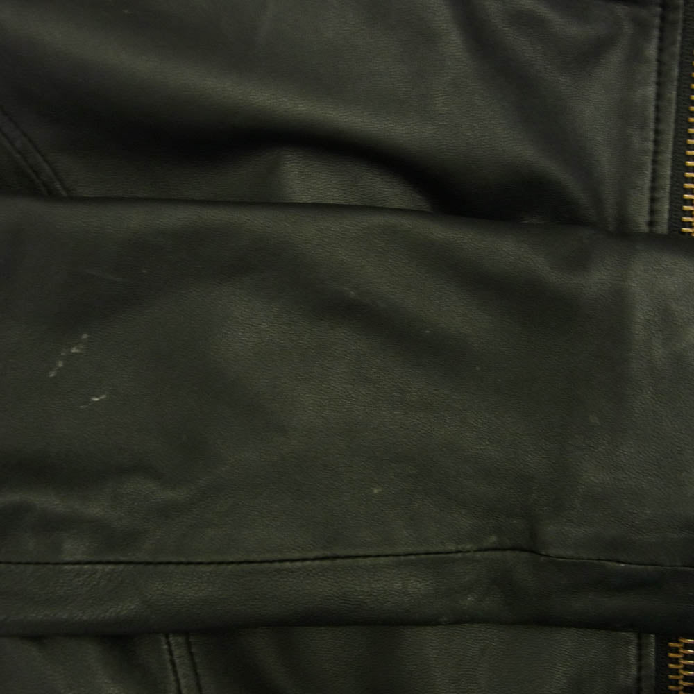 HELMUT LANG ヘルムートラング 16-5304151 ラムレザー フード ライダースジャケット レザージャケット ブラック系 S【中古】