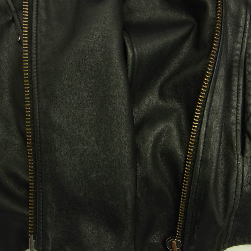 HELMUT LANG ヘルムートラング 16-5304151 ラムレザー フード ライダースジャケット レザージャケット ブラック系 S【中古】