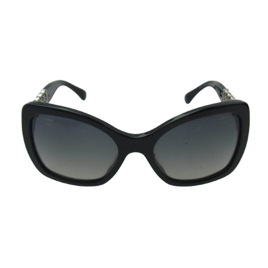 CHANEL シャネル 5305-A チェーンデザイン CCココマーク サングラス アイウェア ブラック系 シルバー系 56□18 135【中古】