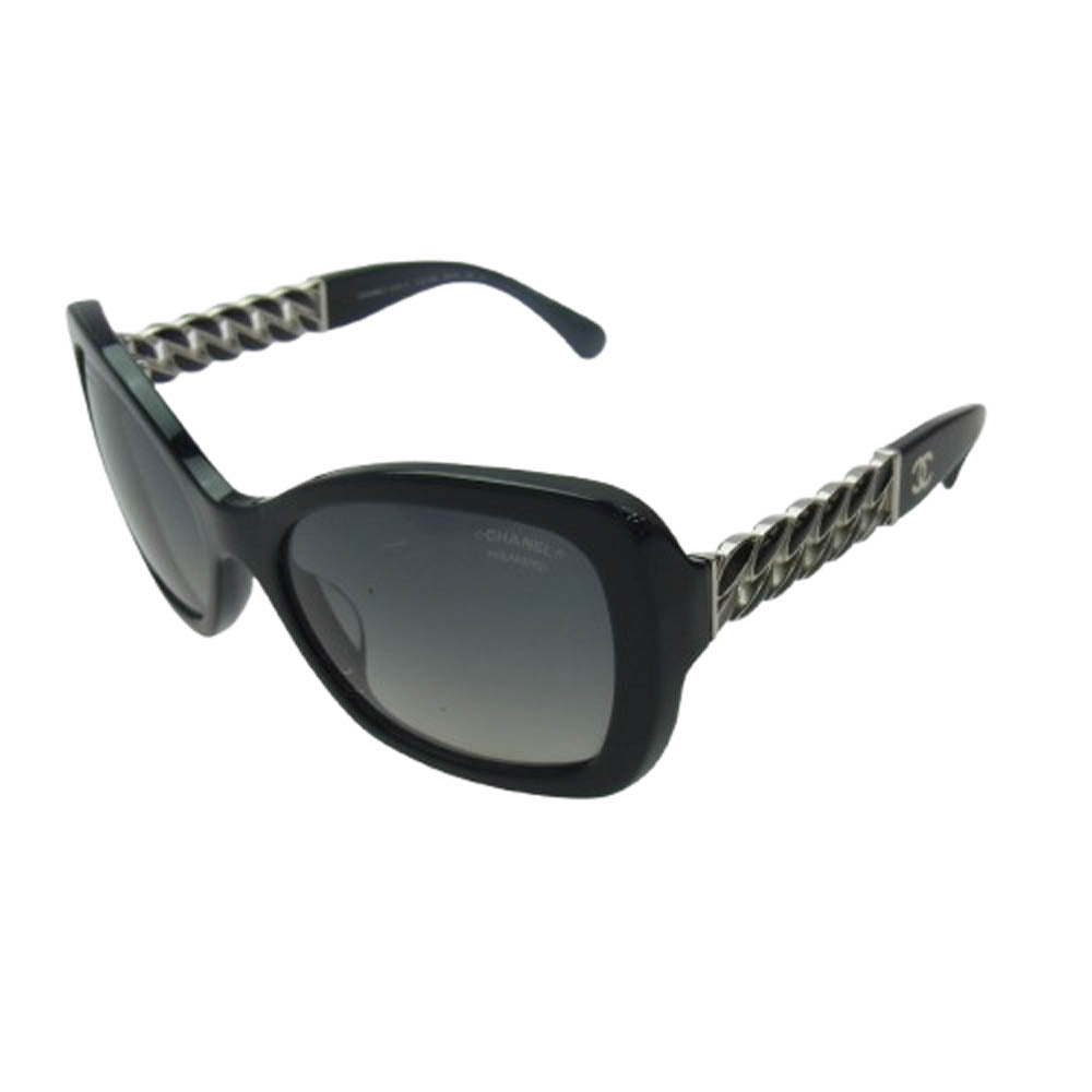 CHANEL シャネル 5305-A チェーンデザイン CCココマーク サングラス アイウェア ブラック系 シルバー系 56□18 135【中古】