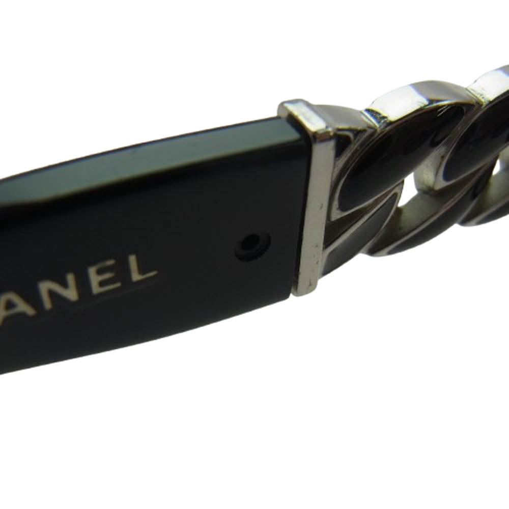 CHANEL シャネル 5305-A チェーンデザイン CCココマーク サングラス アイウェア ブラック系 シルバー系 56□18 135【中古】