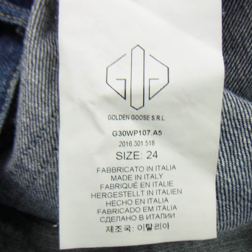 GOLDEN GOOSE ゴールデングース G30WP107 ストレート デニム パンツ インディゴブルー系 24【中古】