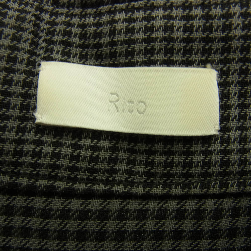 リト 0770RTW722B 千鳥格子 長袖 シャツ ブラウス グレー系 マルチカラー系 38【中古】
