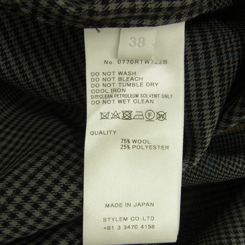 リト 0770RTW722B 千鳥格子 長袖 シャツ ブラウス グレー系 マルチカラー系 38【中古】