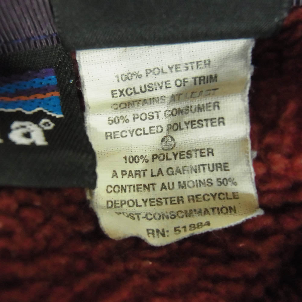 patagonia パタゴニア 25450 シンチラ スナップT フリース ブルゾン ジャケット ワインレッド系 M【中古】